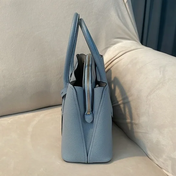 Kate Spade Margaux Medium Satchel Crossbody Bag in Blue with Silver Hardware - Picture 5 of 17